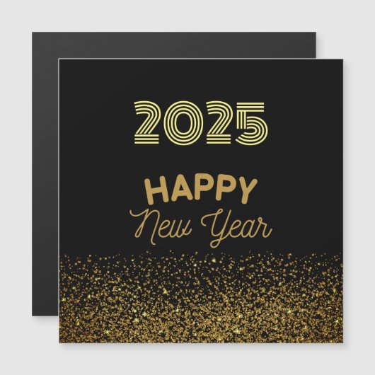 2025 - carte magnétique artistique dorée et noire (Devant / Derrière)