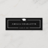2025 Cartes de Nom de Graduation - Modern Sleek Bl (Devant)