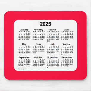 2025 Cherry Red Calendar van Janz Muismat