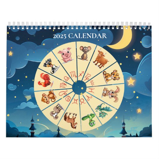 2025 Chinese Clipart Zodiac Kalender (Hoes)