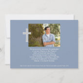 2025 Christelijk Blauw Afstuderen Fotoaankondiging Aankondiging (Achterkant)