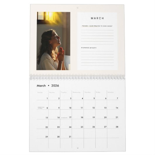 2025 Christian Reflection Wall Calendrier 11" x 8, (Mar 2026)