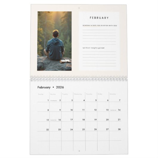 2025 Christian Reflection Wall Calendrier 11" x 8, (Feb 2026)