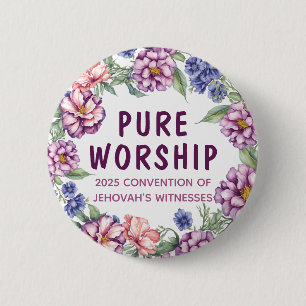 2025 Conventie van de Zuivere Aanbidding   JW Pin  Ronde Button 5,7 Cm