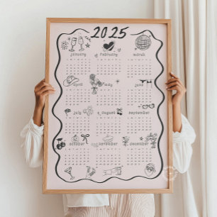 2025 Coquette Roze Agenda Poster