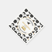 2025 Donuts and Degrees Modern Zwart-wit Servet (Hoek)