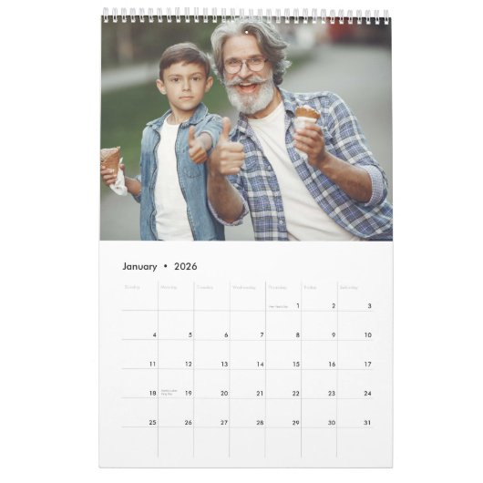 2025 Eenvoudig Modern Custom 14 Foto's Familie Kalender (Jan 2026)