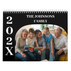 2025 Eenvoudige moderne aangepaste foto's Familie Kalender