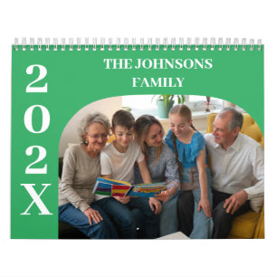 2025 Eenvoudige moderne aangepaste foto's Familie Kalender