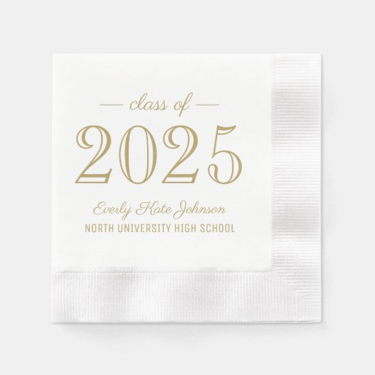 2025 Elegant Antiek Goud Custom Afstuderen Servet (Voorkant)