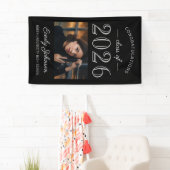 2025 Elegant Zwart Grijs Custom Afstuderen Banner (Insitu)