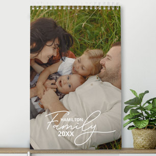 2025 Familie Aangepaste Foto Chic Script Agenda Kalender