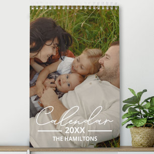 2025 Familie Aangepaste Foto Chic Script Agenda Kalender