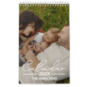 2025 Familie Aangepaste Foto Chic Script Kalender (Hoes)