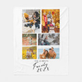 2025 Familie Aangepaste Fotocollage Fleece Deken (Voorkant)