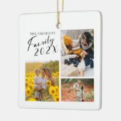 2025 Familie Aangepaste Fotocollage Keramisch Ornament (Links)