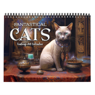 2025 Fantastique Chats 3 Imaginaires Calendrier Ar
