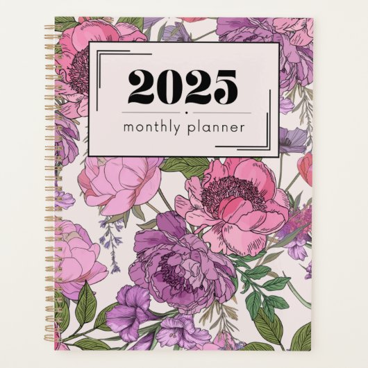 2025 Floral Line Art Monthly Planner (Voorkant)