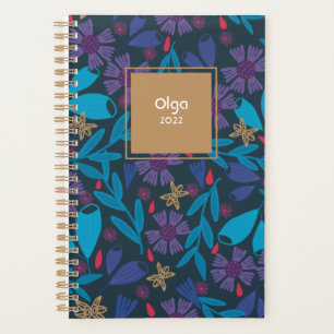2025 floral moderne bleu personnalisé