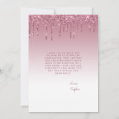 2025 Foto Bourgondië Glitter Drip Afstuderen Bedankkaart (Achterkant)