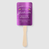 2025 Foto Magenta Brushed Metal Afstuderen Handwaaier (Voorkant)