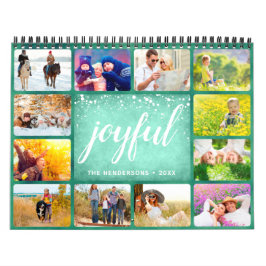 2025 Fotokalender Familienaam groen Kalender