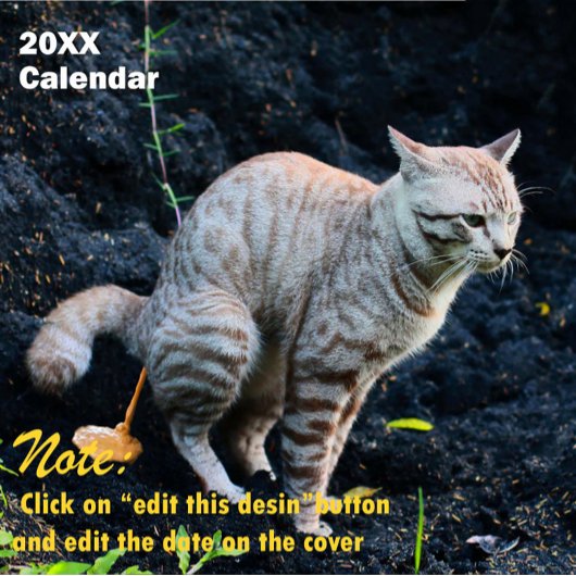 2025 Funny Cats Pooping Calendrier Personnalisé