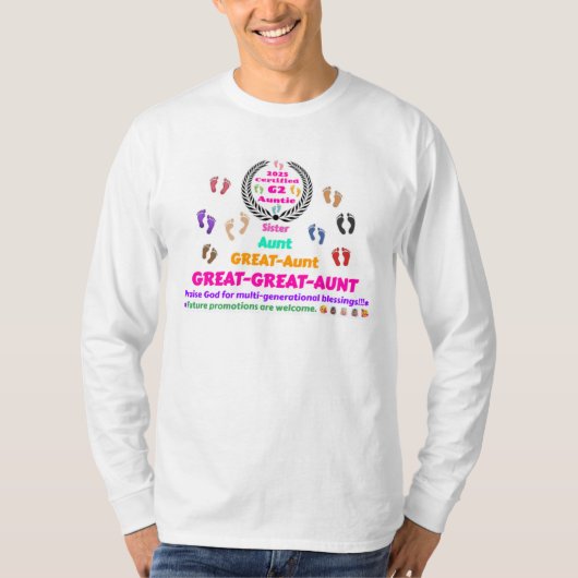 2025 "G2": Commemorative Great-Great-Aunt tee. T-shirt (Voorkant)