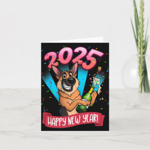 2025 Gelukkig Nieuwjaar Duitse Herder Editie Kaart