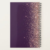 2025 Gepersonaliseerde Paarse Roos Gouden Glitter Planner (Achterkant)