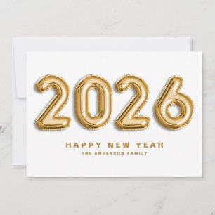 2025 Gold Foil Mylar Ballonnen Gelukkig Nieuwjaar Feestdagenkaart