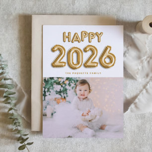 2025 Gold Folie Mylar Ballonnen Foto Nieuwjaar Feestdagen Kaart