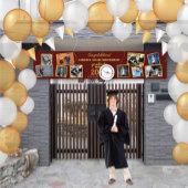 2025 Gold Sketch 10 Photo Collage Afstudeerfeest Spandoek