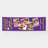 2025 Gold Sketch 5 Photo Collage Afstudeerfeest Spandoek (Horizontaal)