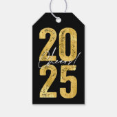 2025 Gold Typography Modern Nieuwjaar Cadeaulabel (Voorkant)