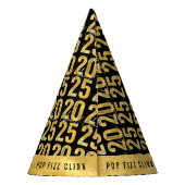 2025 Gold Typography Modern Nieuwjaar Feesthoedjes (Achterkant)