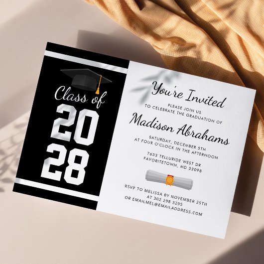 2025 Graduation Red White Party Invitation