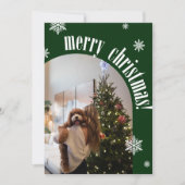 2025 Green Retro Joyeux Noël Glitz Carte photo (Devant)