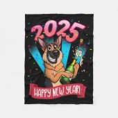 2025 Happy New Year German Shepherd Edition Fleece Deken (Voorkant)