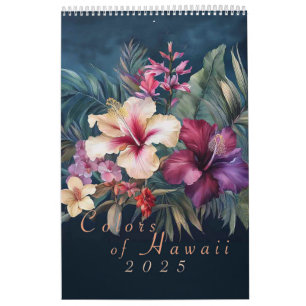 2025 Hawaiiaanse Waterverf Bloemenkalender Kalender