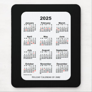 2025 Holiday Two Tone Black Calendar van Janz Muismat