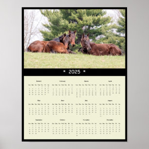 2025 Horses Muur Kalender Poster