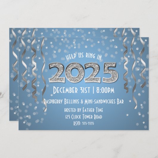 2025 in Diamonds New Year's Eve Kaart (Voorkant / Achterkant)