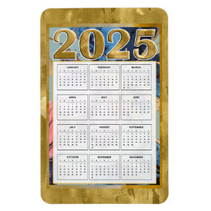 2025 Jaar in een oogopslag Kalender Nieuwjaar magn Magneet