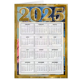 2025 Jaar in een oogopslag Kalender Nieuwjaarskaar