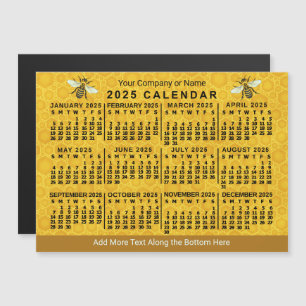 2025 Jaar Kalender Bijen Honingraat Apiary Custom Magnetische Uitnodiging