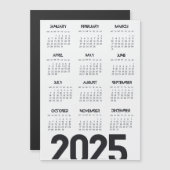 2025 Jaar Kalender Elegant Wit Magnetische Uitnodiging (Voorkant / Achterkant)