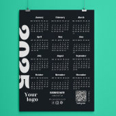 2025 Jaar Kalender Zwart-wit Corporate