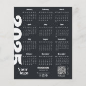 2025 Jaar Kalender Zwart-wit Corporate (Voorkant)