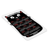2025 Jaar Maandelijkse Kalender Mid-Century Black  Magneet (Rechterzijde)